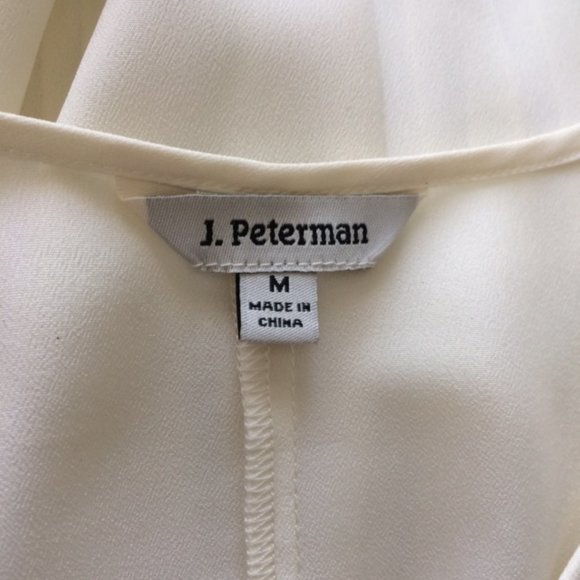 J Peterman Ivory Pleated Blouse M - Picture 12 of 12